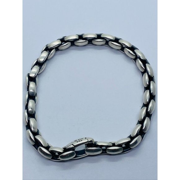 David Yurman Sterling Silver 925 ELONGATED BOX CHAIN BRACELET 8.25 - Picture 1 of 10